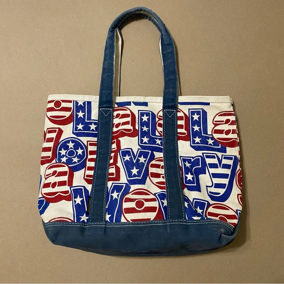 Vintage American Flag Tote Bag, Stars and Stripes  Vintage 90s Hysteric Glamour Japan all over Americana flag print tote bag